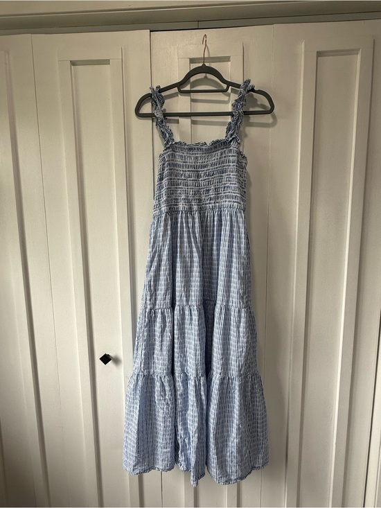 American Eagle Outfitters Dresses & Skirts - Blue and White Striped Smocked Midi Dress